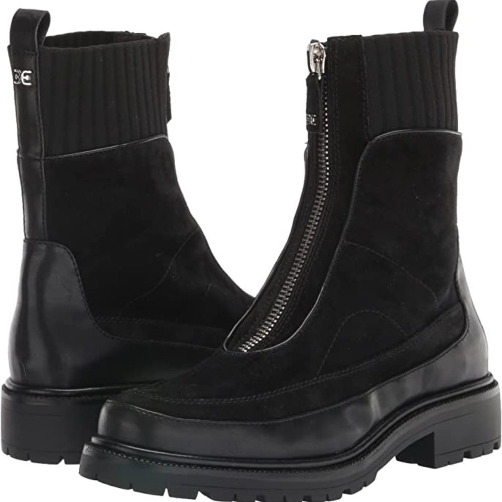 NEW with BOX Sam Edelman Black Suede Leone Boots with Zipper Closure 9.5M